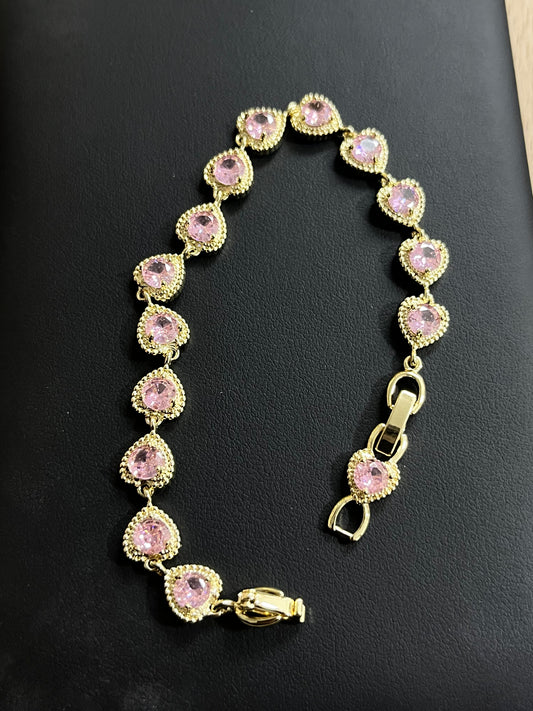 PULSERA CORAZON ROSA
